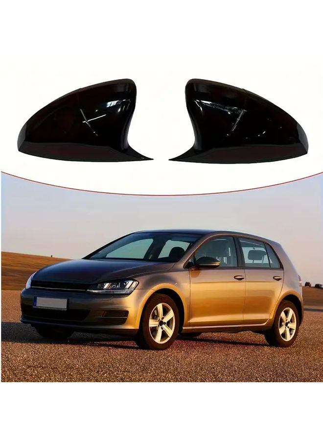 Glossy Black Rear View Mirror Cover Cap For VW Polo MK6 2017 2021 Models - Image 3